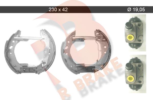 R Brake 79RBKT0041 - Комплект тормозных колодок, барабанные autospares.lv