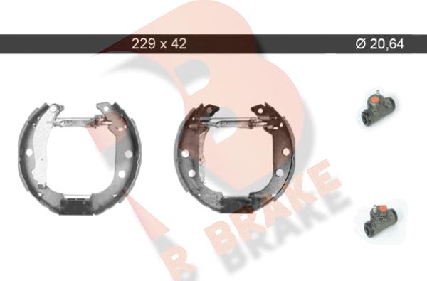 R Brake 79RBKT0047 - Комплект тормозных колодок, барабанные autospares.lv