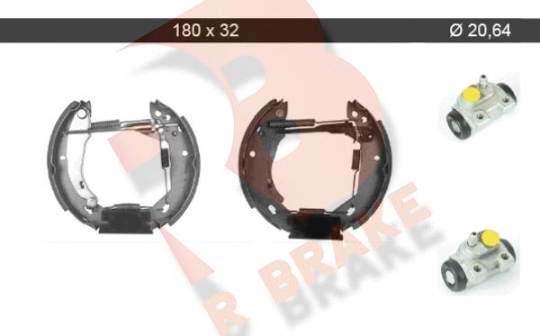 R Brake 79RBKT0055 - Комплект тормозных колодок, барабанные autospares.lv