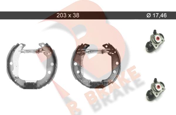 R Brake 79RBKT0050 - Комплект тормозных колодок, барабанные autospares.lv