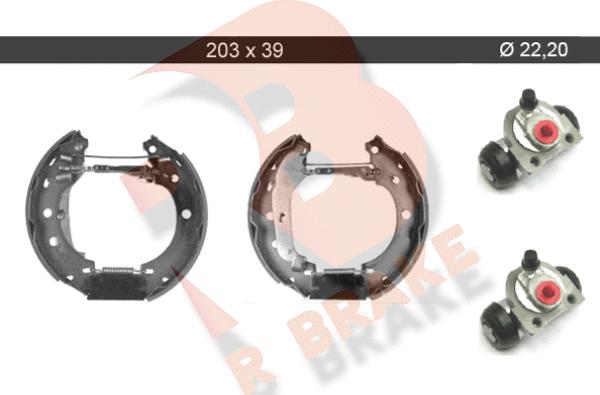 R Brake 79RBKT0053 - Комплект тормозных колодок, барабанные autospares.lv