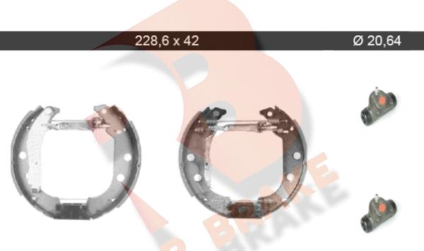 R Brake 79RBKT0052 - Комплект тормозных колодок, барабанные autospares.lv