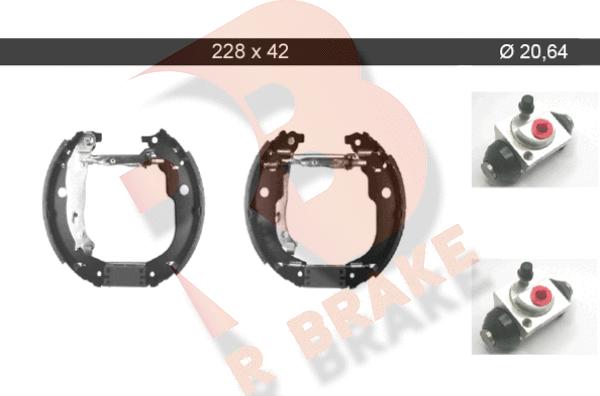 R Brake 79RBKT0069 - Комплект тормозных колодок, барабанные autospares.lv