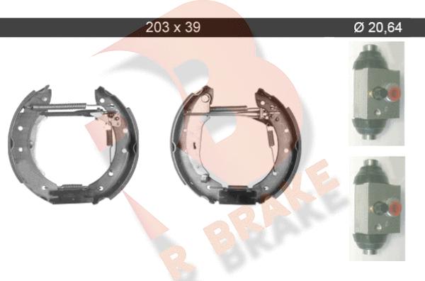 R Brake 79RBKT0066 - Комплект тормозных колодок, барабанные autospares.lv