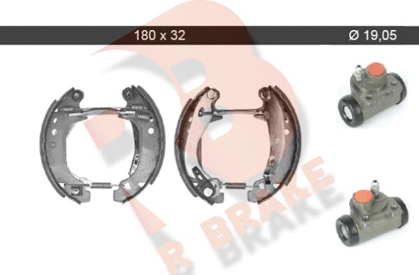 R Brake 79RBKT0060 - Комплект тормозных колодок, барабанные autospares.lv