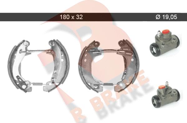 R Brake 79RBKT0061 - Комплект тормозных колодок, барабанные autospares.lv