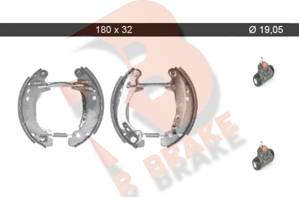 R Brake 79RBKT0063 - Комплект тормозных колодок, барабанные autospares.lv