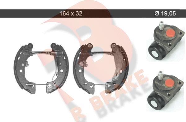 R Brake 79RBKT0005 - Комплект тормозных колодок, барабанные autospares.lv