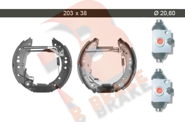 R Brake 79RBKT0006 - Комплект тормозных колодок, барабанные autospares.lv