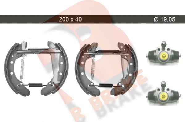 R Brake 79RBKT0003 - Комплект тормозных колодок, барабанные autospares.lv
