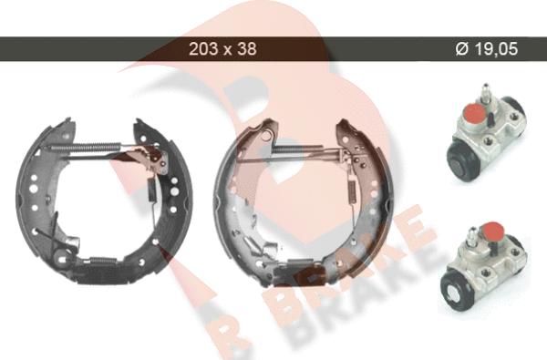 R Brake 79RBKT0007 - Комплект тормозных колодок, барабанные autospares.lv