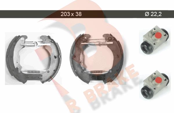 R Brake 79RBKT0015 - Комплект тормозных колодок, барабанные autospares.lv