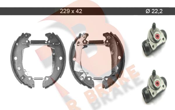 R Brake 79RBKT0016 - Комплект тормозных колодок, барабанные autospares.lv