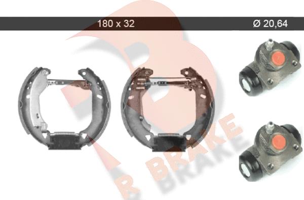 R Brake 79RBKT0011 - Комплект тормозных колодок, барабанные autospares.lv