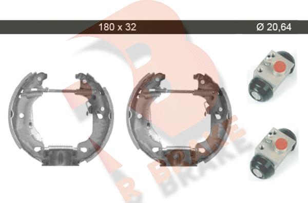 R Brake 79RBKT0013 - Комплект тормозных колодок, барабанные autospares.lv