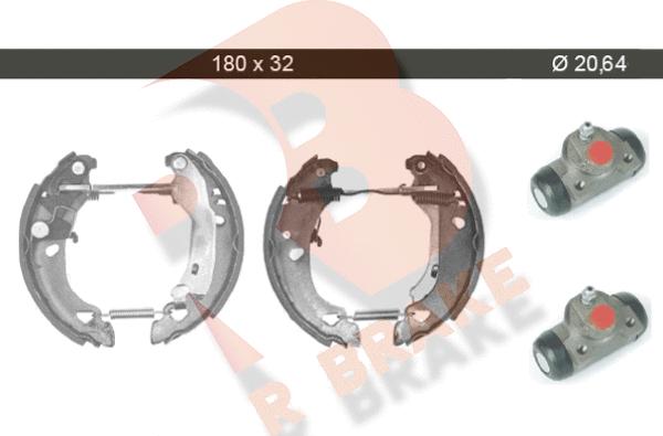 R Brake 79RBKT0012 - Комплект тормозных колодок, барабанные autospares.lv