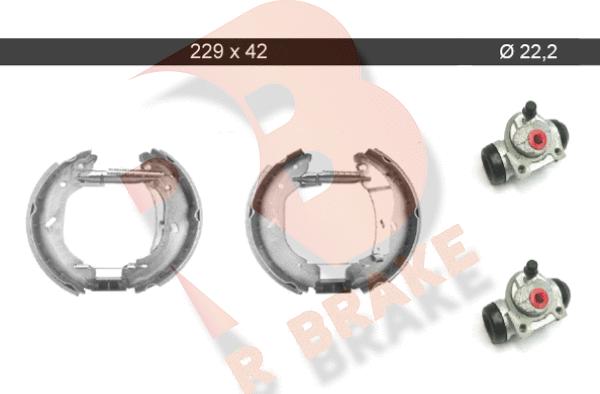 R Brake 79RBKT0086 - Комплект тормозных колодок, барабанные autospares.lv