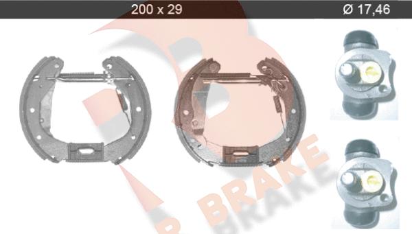 R Brake 79RBKT0036 - Комплект тормозных колодок, барабанные autospares.lv