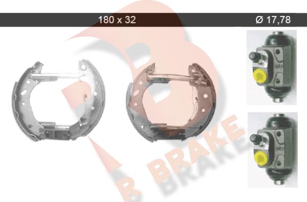 R Brake 79RBKT0024 - Комплект тормозных колодок, барабанные autospares.lv