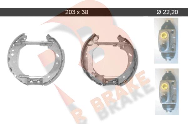 R Brake 79RBKT0026 - Комплект тормозных колодок, барабанные autospares.lv