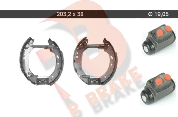 R Brake 79RBKT0027 - Комплект тормозных колодок, барабанные autospares.lv