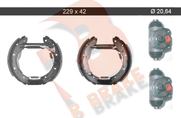 R Brake 79RBKT0070 - Комплект тормозных колодок, барабанные autospares.lv