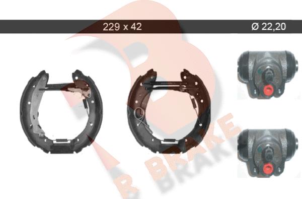 R Brake 79RBKT0071 - Комплект тормозных колодок, барабанные autospares.lv