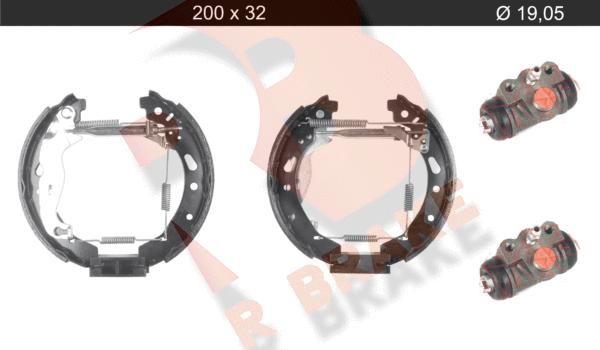 R Brake 79RBKT0145 - Комплект тормозных колодок, барабанные autospares.lv