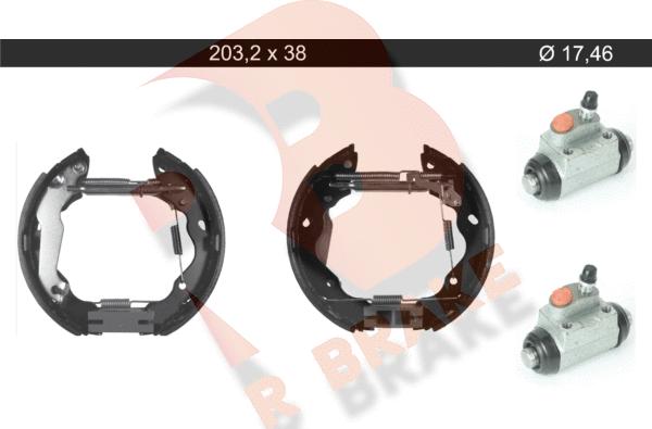 R Brake 79RBKT0146 - Комплект тормозных колодок, барабанные autospares.lv