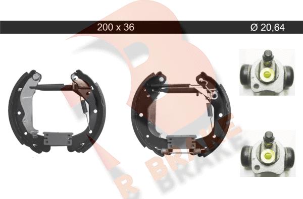 R Brake 79RBKT0141 - Комплект тормозных колодок, барабанные autospares.lv