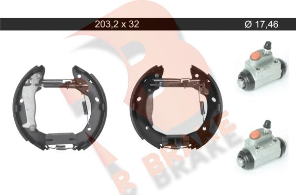 R Brake 79RBKT0147 - Комплект тормозных колодок, барабанные autospares.lv