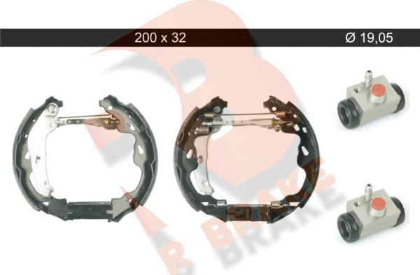 R Brake 79RBKT0109 - Комплект тормозных колодок, барабанные autospares.lv