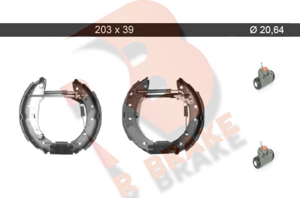 R Brake 79RBKT0104 - Комплект тормозных колодок, барабанные autospares.lv