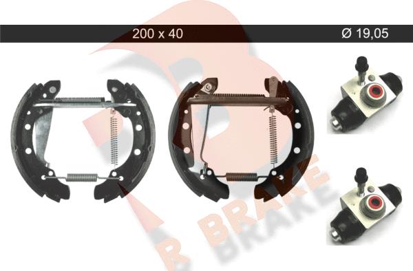 R Brake 79RBKT0106 - Комплект тормозных колодок, барабанные autospares.lv