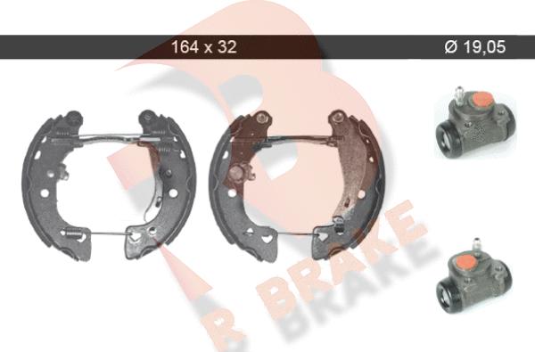 R Brake 79RBKT0100 - Комплект тормозных колодок, барабанные autospares.lv