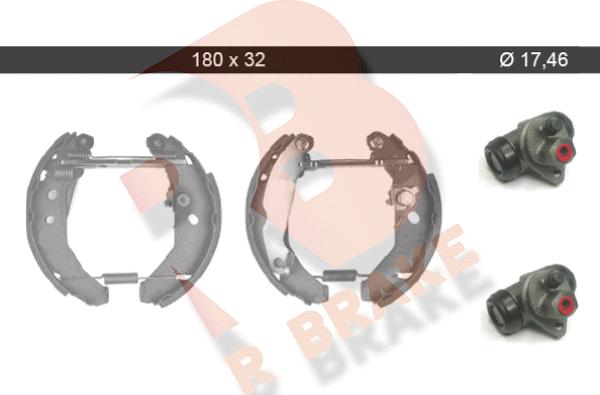 R Brake 79RBKT0101 - Комплект тормозных колодок, барабанные autospares.lv