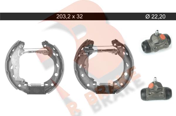 R Brake 79RBKT0112 - Комплект тормозных колодок, барабанные autospares.lv