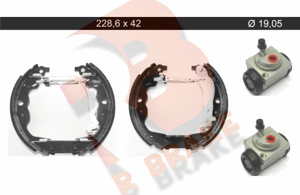 R Brake 79RBKT0139 - Комплект тормозных колодок, барабанные autospares.lv