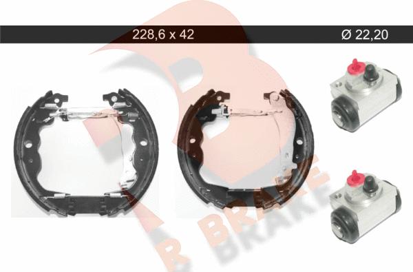 R Brake 79RBKT0138 - Комплект тормозных колодок, барабанные autospares.lv