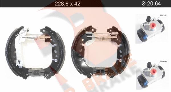 R Brake 79RBKT0122 - Комплект тормозных колодок, барабанные autospares.lv