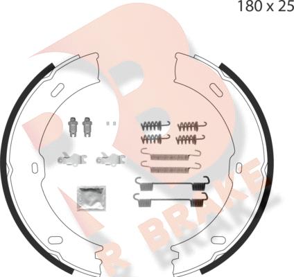 R Brake 79RBPB4009 - Комплект тормозов, ручник, парковка autospares.lv