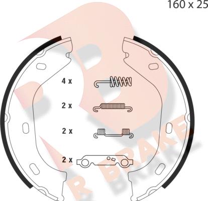 R Brake 79RBPB4005 - Комплект тормозов, ручник, парковка autospares.lv