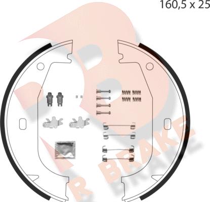 R Brake 79RBPB4000 - Комплект тормозов, ручник, парковка autospares.lv