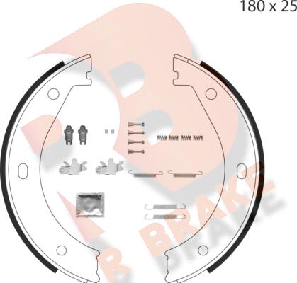 R Brake 79RBPB4002 - Комплект тормозов, ручник, парковка autospares.lv