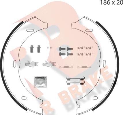 R Brake 79RBPB4018 - Комплект тормозов, ручник, парковка autospares.lv