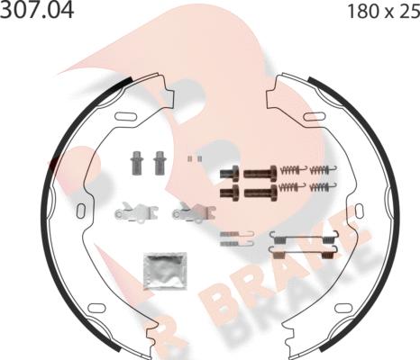 R Brake 79RBPB4013 - Комплект тормозов, ручник, парковка autospares.lv