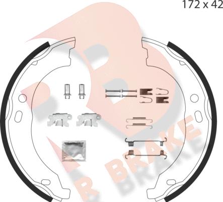 R Brake 79RBPB4020 - Комплект тормозов, ручник, парковка autospares.lv