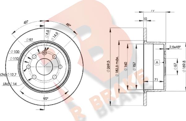 R Brake 78RBD19102 - Тормозной диск autospares.lv