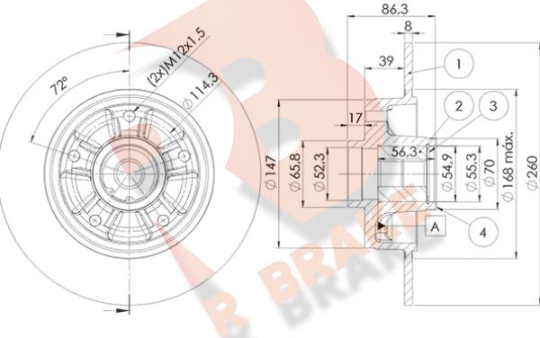 R Brake 78RBD14023 - Тормозной диск autospares.lv