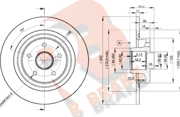 R Brake 78RBD14108 - Тормозной диск autospares.lv